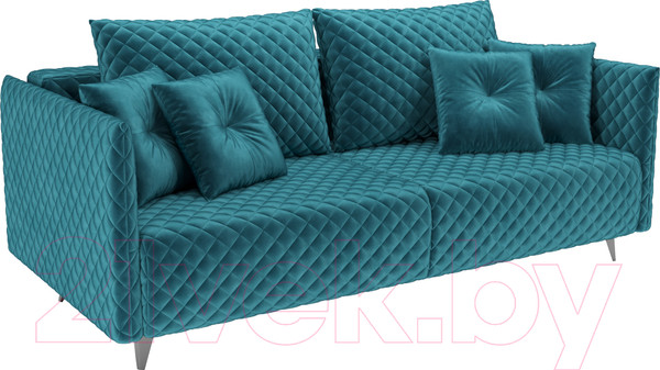 Изображение товара Диван Mebel-Ars Вашингтон (бархат сине-зеленый Star Velvet 43 Black Green)