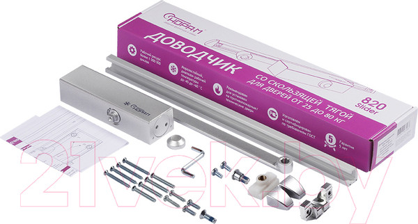 Изображение товара Доводчик с каналом скольжения Нора-М 820 Slider (серебристый)