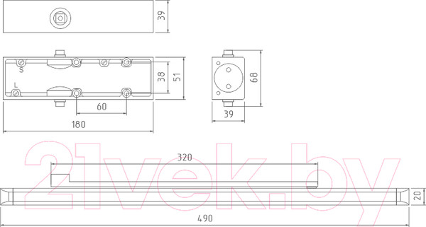 Изображение товара Доводчик с каналом скольжения Нора-М 820 Slider (серебристый)