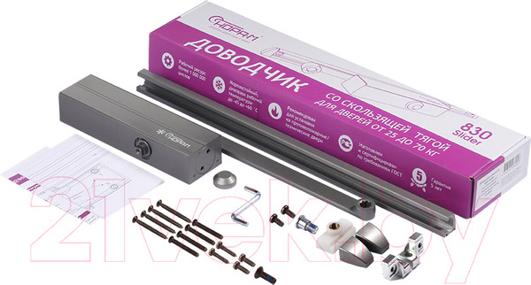 Изображение товара Доводчик с каналом скольжения Нора-М 830 Slider (графит)