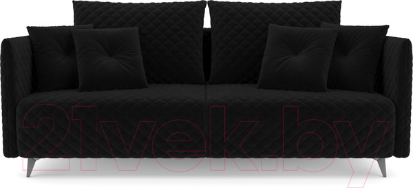 Изображение товара Диван Mebel-Ars Вашингтон (велюр черный НВ-178 17)