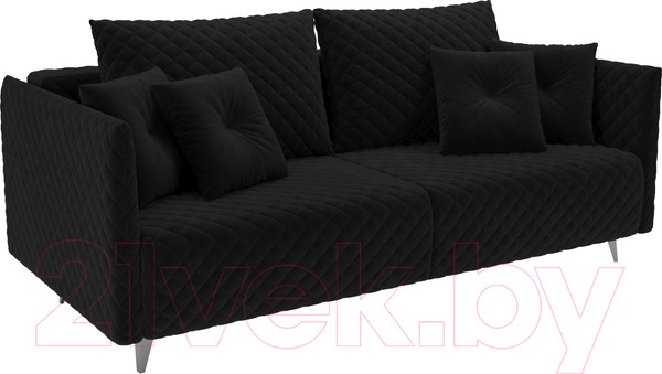 Изображение товара Диван Mebel-Ars Вашингтон (велюр черный НВ-178 17)