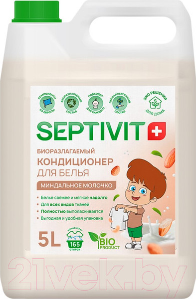 Изображение товара Кондиционер для белья Septivit Миндальное Молочко (5л)