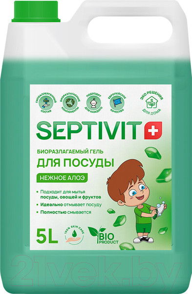 Изображение товара Средство для мытья посуды Septivit Альпийская Мята (5л)
