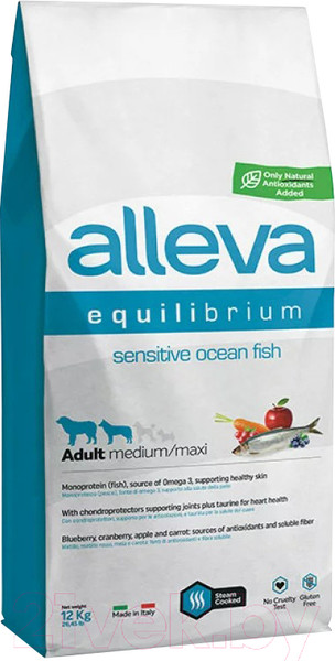 Изображение товара Сухой корм для собак Alleva Equilibrium Сенситив с океанической рыбой / P6008 (12кг)