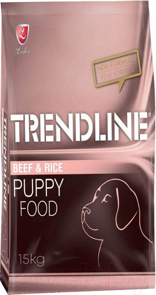 Изображение товара Сухой корм для собак Trendline Для щенков средних и крупных пород с говядиной (15кг)
