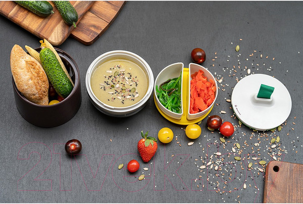 Изображение товара Ланч-бокс Smart Solutions Meals / SS-TR-ABS-PL-800 (темно-сливовый/светло-серый)