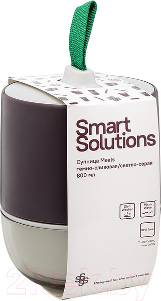 Изображение товара Ланч-бокс Smart Solutions Meals / SS-TR-ABS-PL-800 (темно-сливовый/светло-серый)