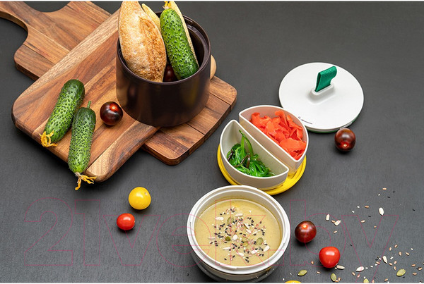 Изображение товара Ланч-бокс Smart Solutions Meals / SS-TR-ABS-PL-800 (темно-сливовый/светло-серый)