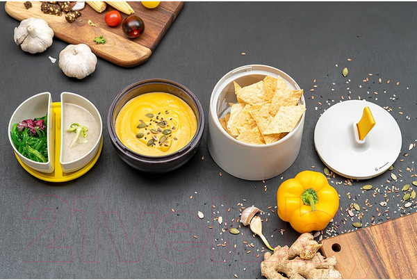 Изображение товара Ланч-бокс Smart Solutions Meals / SS-TR-ABS-GR-800 (светло-серый/темно-сливовый)