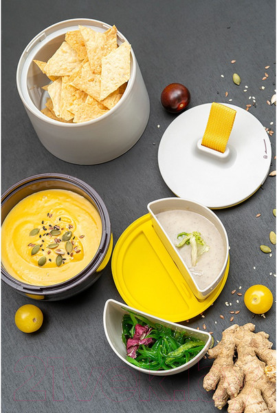 Изображение товара Ланч-бокс Smart Solutions Meals / SS-TR-ABS-GR-800 (светло-серый/темно-сливовый)