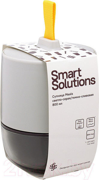 Изображение товара Ланч-бокс Smart Solutions Meals / SS-TR-ABS-GR-800 (светло-серый/темно-сливовый)