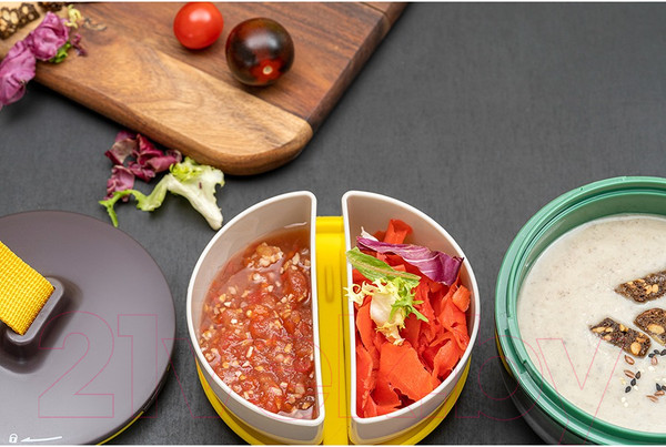 Изображение товара Ланч-бокс Smart Solutions Meals / SS-TR-ABS-GRN-800 (светло-серый/зеленый)