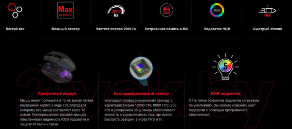 Изображение товара Мышь A4Tech Bloody L65 Max (желтый/фиолетовый)