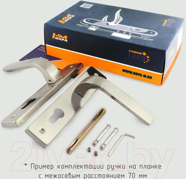 Изображение товара Ручка дверная Нора-М 109-70 (матовый никель)