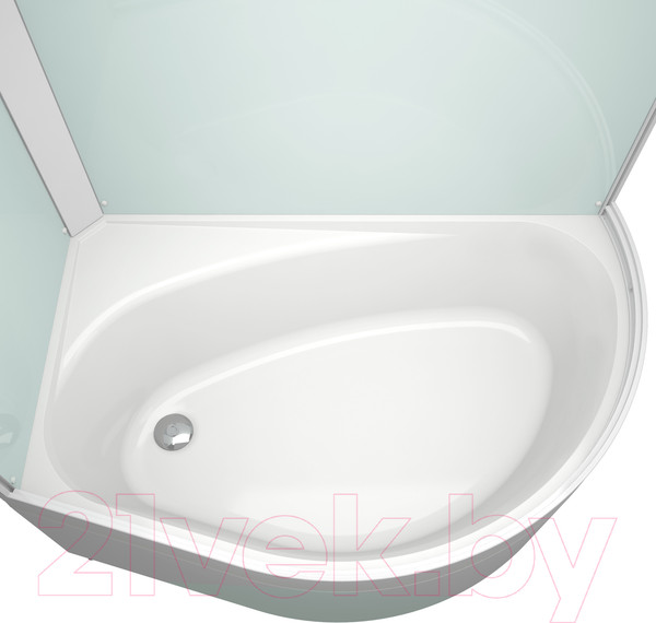 Изображение товара Душевая кабина Domani-Spa Simple 128 High L / DS01Sm128LHWCl00-V1.2 (белый/прозрачное стекло)