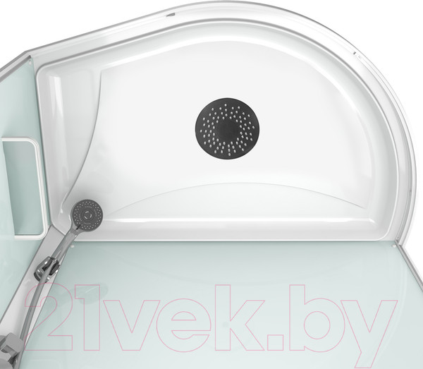 Изображение товара Душевая кабина Domani-Spa Simple 128 High L / DS01Sm128LHWCl00-V1.2 (белый/прозрачное стекло)