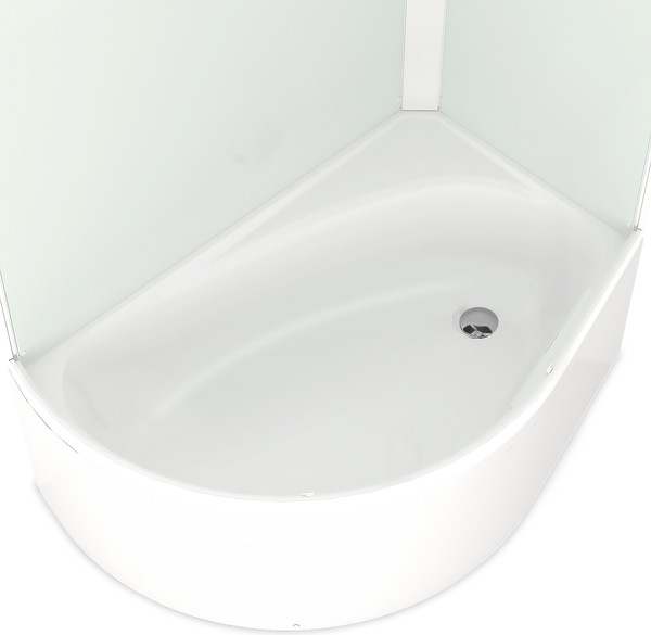 Изображение товара Душевая кабина Domani-Spa Simple 128 High R / DS01Sm128RHWCl00-V1.2 (белый/прозрачное стекло)