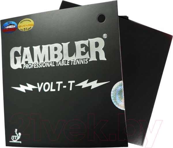 Изображение товара Накладка для ракетки настольного тенниса Gambler Volt T 2.1MM / GCP-2.1 (черный)