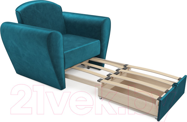 Изображение товара Кресло-кровать Mebel-Ars Квартет (бархат сине-зеленый Star Velvet 43 Black Green)