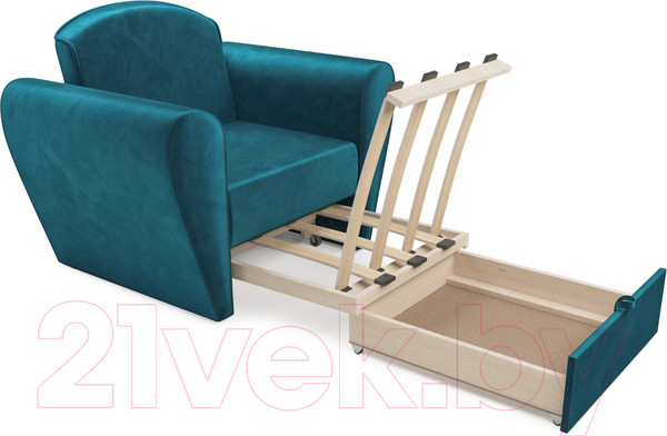 Изображение товара Кресло-кровать Mebel-Ars Квартет (бархат сине-зеленый Star Velvet 43 Black Green)