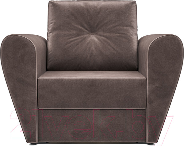 Изображение товара Кресло-кровать Mebel-Ars Квартет (бархат серо-шоколадный Star Velvet 60 Cofee)