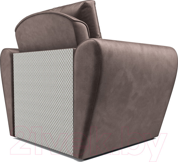 Изображение товара Кресло-кровать Mebel-Ars Квартет (бархат серо-шоколадный Star Velvet 60 Cofee)