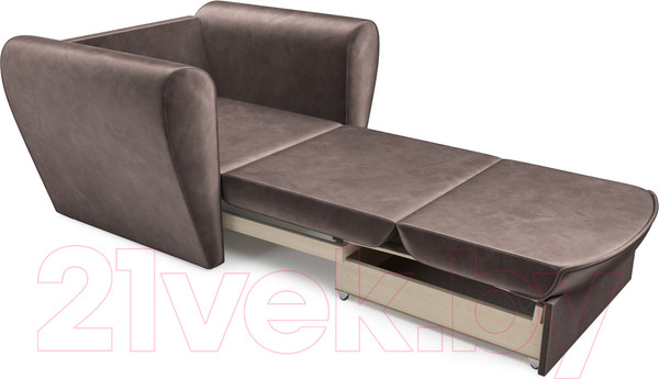 Изображение товара Кресло-кровать Mebel-Ars Квартет (бархат серо-шоколадный Star Velvet 60 Cofee)