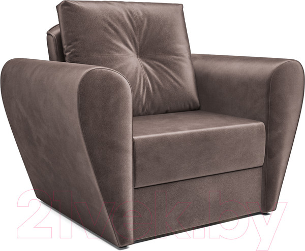 Изображение товара Кресло-кровать Mebel-Ars Квартет (бархат серо-шоколадный Star Velvet 60 Cofee)