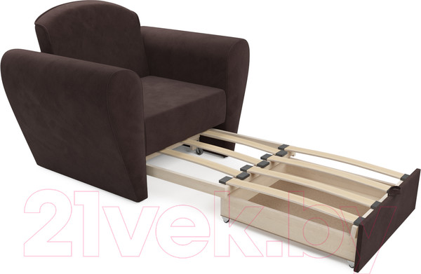 Изображение товара Кресло-кровать Mebel-Ars Квартет (велюр молочный шоколад НВ-178 13)
