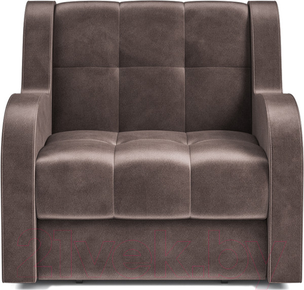 Изображение товара Кресло-кровать Mebel-Ars Аккордеон Барон (бархат серо-шоколадный Star Velvet 60 Cofee)