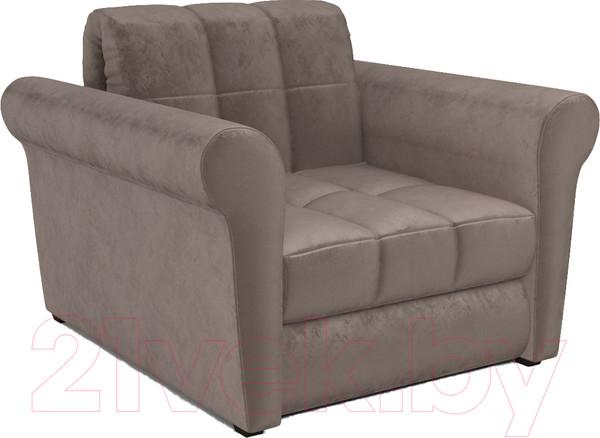 Изображение товара Кресло-кровать Mebel-Ars Гранд (бархат серо-шоколадный/Star Velvet 60 Cofee)