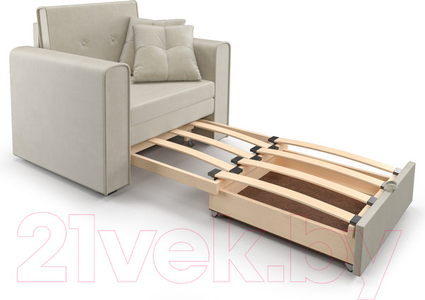 Изображение товара Кресло-кровать Mebel-Ars Санта (бархат бежевый Star Velvet 6 Light Beige)