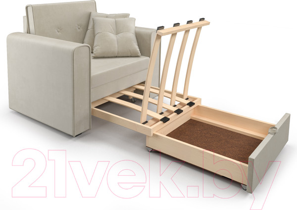 Изображение товара Кресло-кровать Mebel-Ars Санта (бархат бежевый Star Velvet 6 Light Beige)