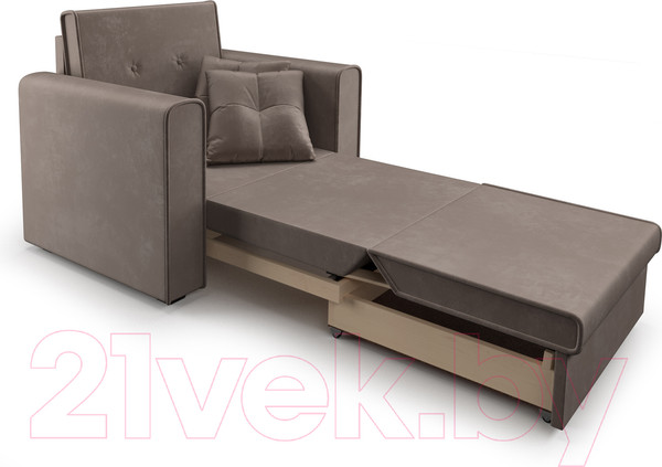 Изображение товара Кресло-кровать Mebel-Ars Санта (бархат серо-шоколадный Star Velvet 60 Cofee)