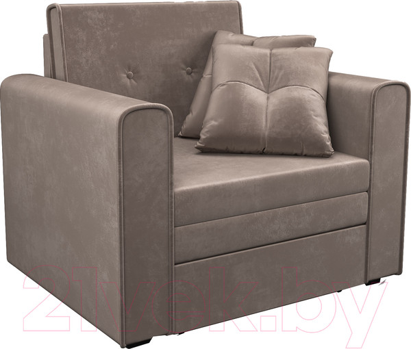 Изображение товара Кресло-кровать Mebel-Ars Санта (бархат серо-шоколадный Star Velvet 60 Cofee)