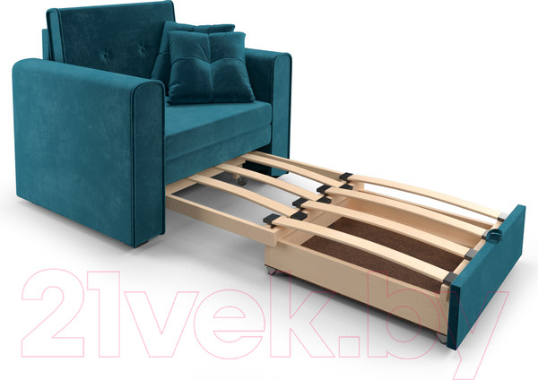 Изображение товара Кресло-кровать Mebel-Ars Санта (бархат сине-зеленый Star Velvet 43 Black Green)