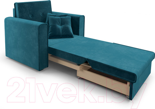 Изображение товара Кресло-кровать Mebel-Ars Санта (бархат сине-зеленый Star Velvet 43 Black Green)