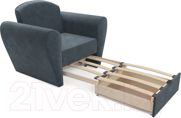 Изображение товара Кресло-кровать Mebel-Ars Квартет (велюр серо-синий HB-178 26)