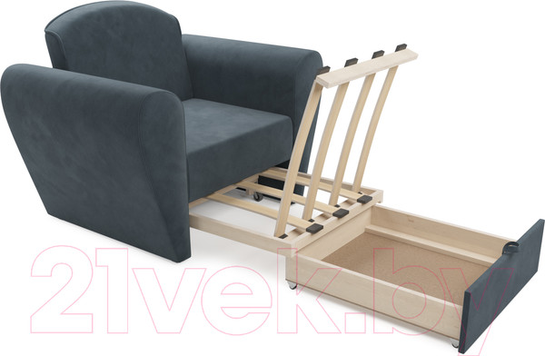 Изображение товара Кресло-кровать Mebel-Ars Квартет (велюр серо-синий HB-178 26)