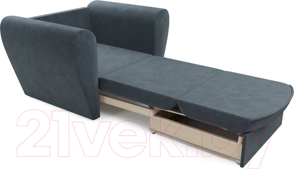 Изображение товара Кресло-кровать Mebel-Ars Квартет (велюр серо-синий HB-178 26)