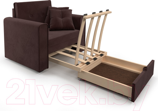 Изображение товара Кресло-кровать Mebel-Ars Санта (велюр шоколадный НВ-178/16)
