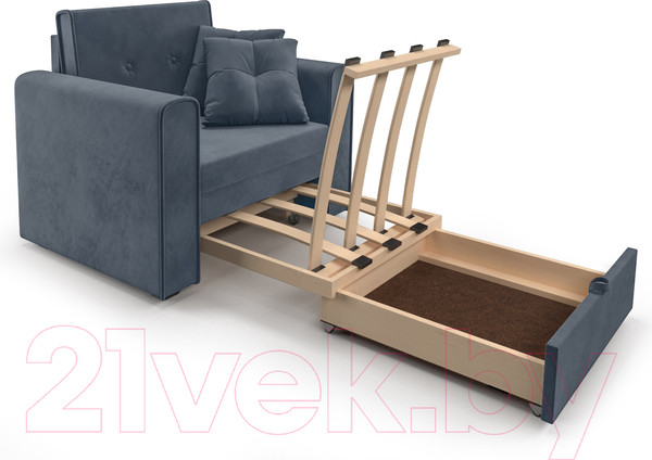 Изображение товара Кресло-кровать Mebel-Ars Санта (велюр серо-синий НВ-178/26)