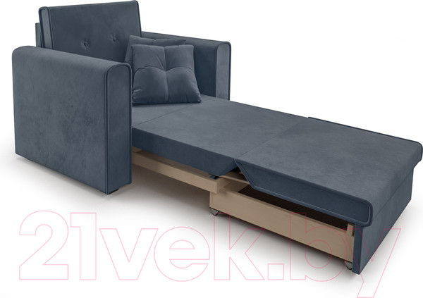 Изображение товара Кресло-кровать Mebel-Ars Санта (велюр серо-синий НВ-178/26)