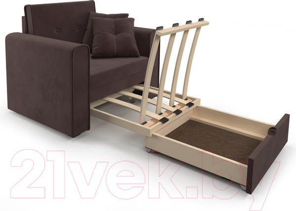 Изображение товара Кресло-кровать Mebel-Ars Санта (велюр молочный шоколад НВ-178/13)