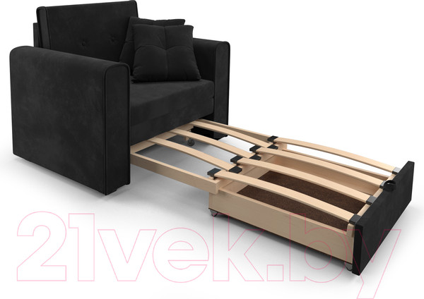 Изображение товара Кресло-кровать Mebel-Ars Санта (велюр черный НВ-178/17)