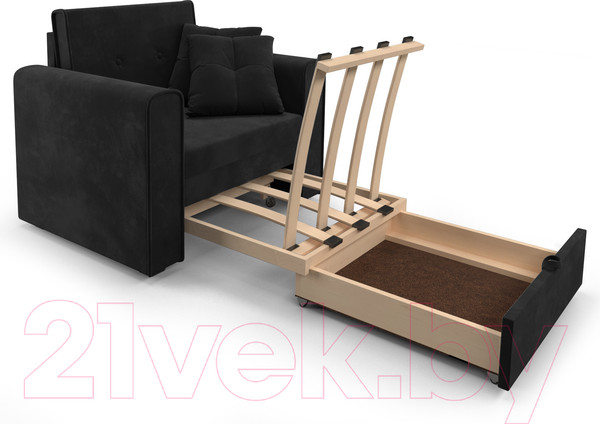 Изображение товара Кресло-кровать Mebel-Ars Санта (велюр черный НВ-178/17)