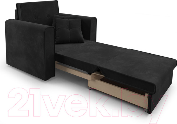 Изображение товара Кресло-кровать Mebel-Ars Санта (велюр черный НВ-178/17)