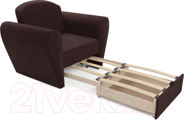 Изображение товара Кресло-кровать Mebel-Ars Квартет (велюр шоколад HB-178 16)