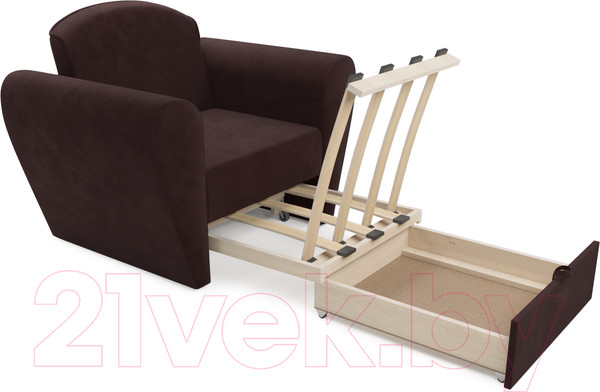 Изображение товара Кресло-кровать Mebel-Ars Квартет (велюр шоколад HB-178 16)